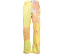 Jeans mit Batik-Print