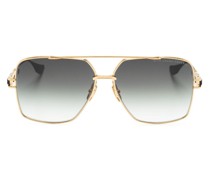 Eckige Sonnenbrille mit Logo-Print