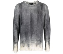 distressed ribbed-knit Pullover