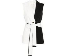 two-tone belted waistcoat