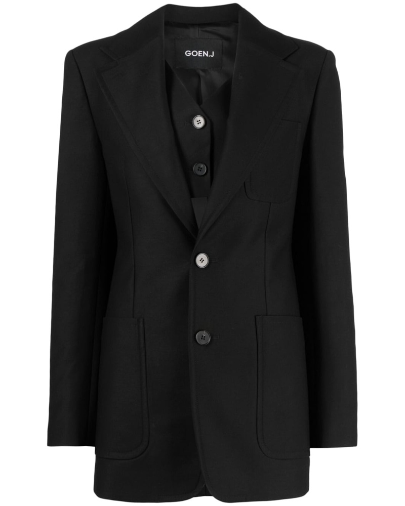 GOEN.J Damen Blazer mit fallendem Revers