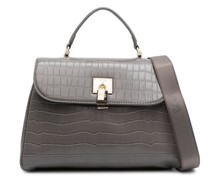 Schultertasche mit Kroko-Effekt