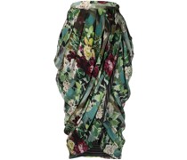 Drapierter Rock mit Blumen-Print