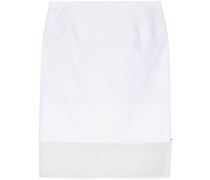 transparent-panel poplin skirt