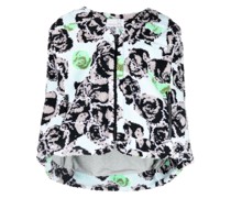 Fleecejacke mit Rosen-Print