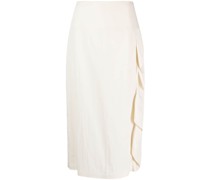 high-waisted ruffle-detail skirt