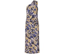 Einschultriges Kleid mit Blumen-Print