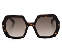 Oversized-Sonnenbrille in Schildpattoptik