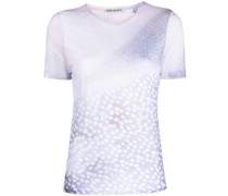 sheer floral-print T-shirt
