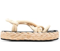 Plateau-Sandalen mit Kordelriemen