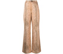 Weite Jeans mit Pelz-Print