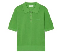 knitted cotton polo shirt