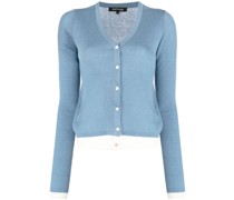 Gerippter Cardigan mit V-Ausschnitt