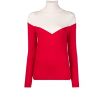 Zweifarbiger Rollkragenpullover