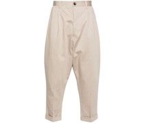 pleat-detail cotton trousers