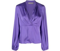 gathered-detailing satin blouse