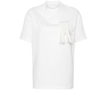 brooch-detailed cotton T-shirt