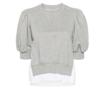 Cropped-Sweatshirt mit Lochstickerei