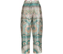 Cropped-Hose mit grafischem Print