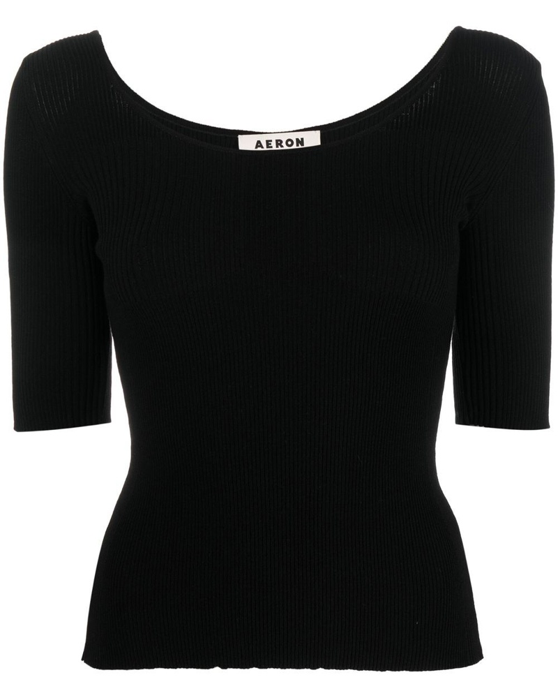 AERON Damen Geripptes Strickoberteil