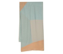 colour-block frayed-edge scarf