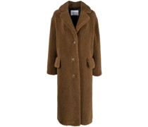 Einreihiger Mantel aus Faux Fur