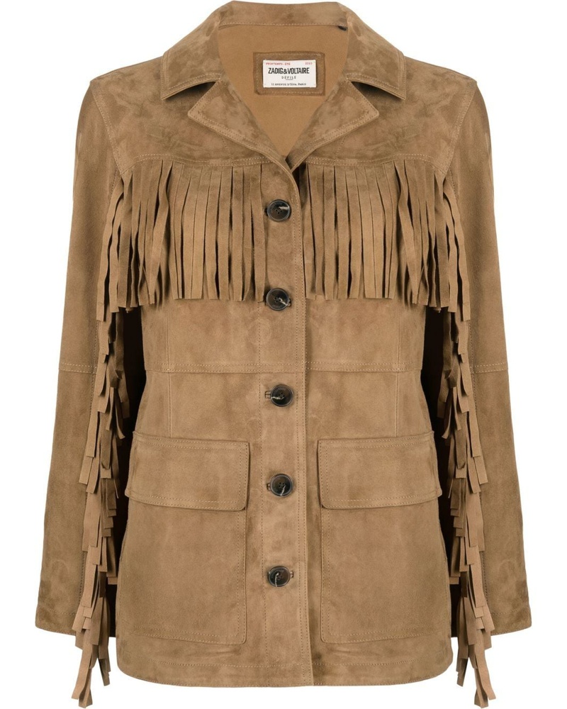Zadig&Voltaire Damen Lala Wildlederjacke mit Fransen