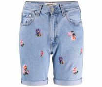 Mathilde Jeans-Shorts mit Blumenstickerei