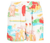 Shorts mit Far Away Places-Print