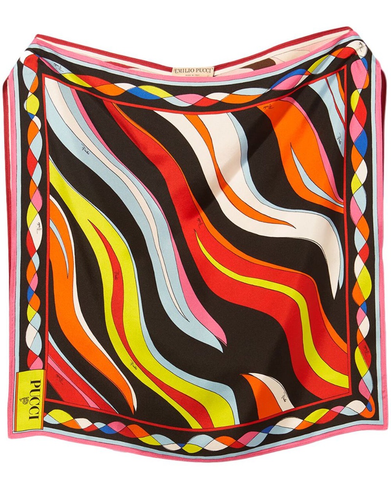 Emilio Pucci Damen Seidentop mit abstraktem Print