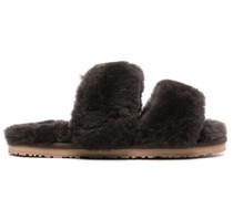 round-toe shearling slippers