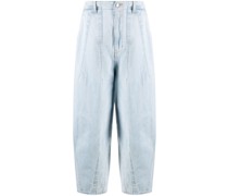 Tapered-Jeans mit hohem Bund