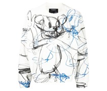 Sweatshirt mit Zeichnungs-Print