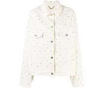Jeansjacke mit Kristallverzierung