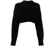 Cropped-Pullover mit Stehkragen