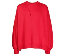 Gestrickter Pullover in Wickeloptik