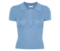 lurex knitted polo top
