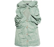 crinkled-effect cotton blend jacket