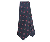 patterned-jacquard silk tie