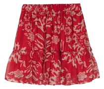 floral-print chiffon miniskirt