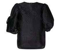 Cropped-Bluse mit Puffärmeln