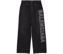 Weite Jeans mit Logo-Print