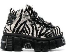 Stiefeletten mit Zebra-Print 70mm