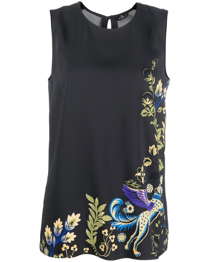 Etro Damen Gerüschte Bluse mit Blumen-Print EV7899 Etro Damen Gerüschte Bluse mit Blumen-Print EV7899