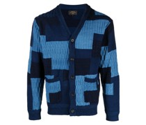 Jacquard-Cardigan im Patchwork-Look