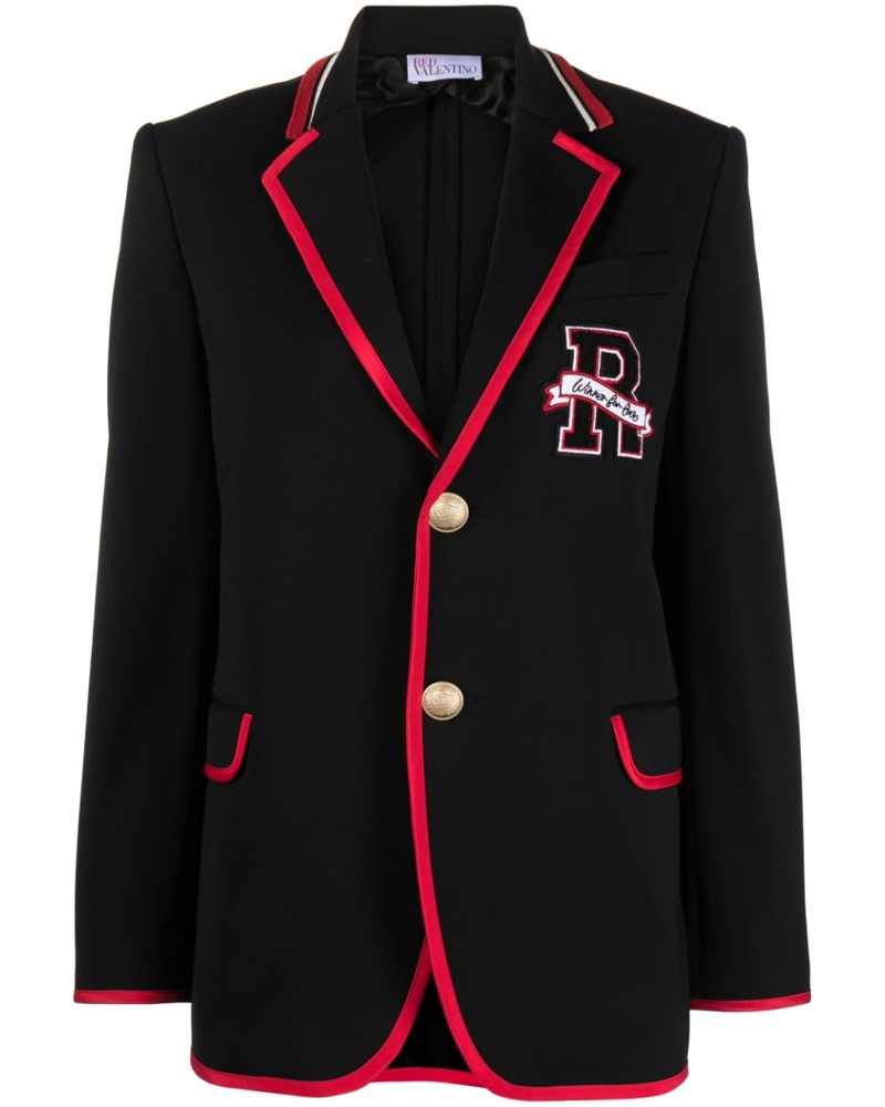 RED Valentino Damen Sakko mit Logo-Patch