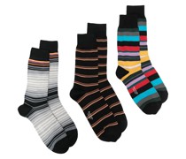 3er-Pack gestreifte Socken