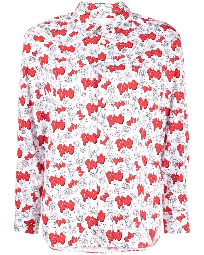 Comme des Garçons Damen Hemd mit grafischem Print
