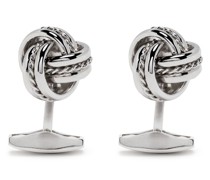 Versilberte Manschettenknöpfe mit Knoten
