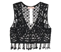 crochet-knit cropped top
